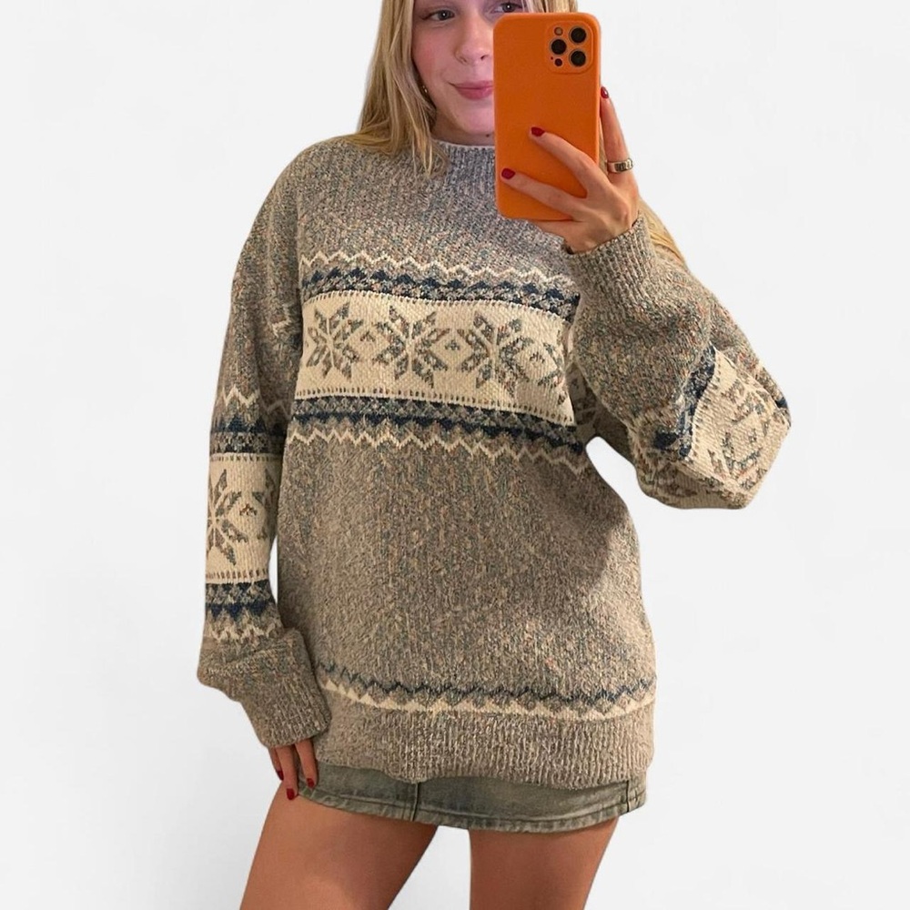 Women's Gray Nordic Sweater